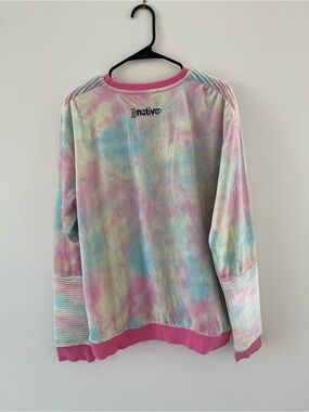 Native men’s Pastel Tie-Dye Sweatshirt with Pink Trim